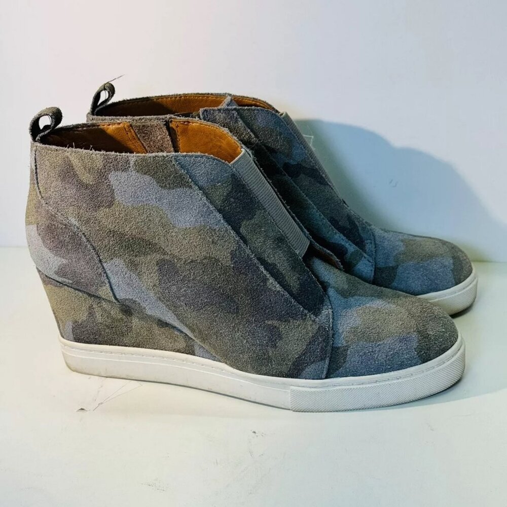 Linea Paolo Anna Camouflage Wedge Ankle Boot Zip Bootie Sneakers Sizes-5M